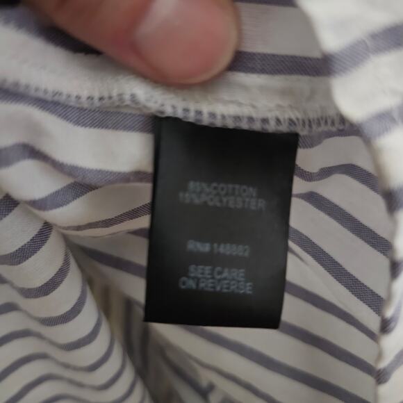 Torrid Striped Button Up Blouse Blue White Casual Votton Blend Women's 3 (3XL) - Picture 4 of 5